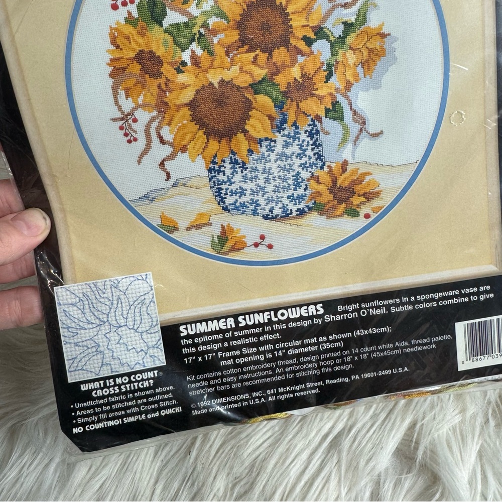 Vintage Dimensions Summer Sunflowers Cross Stitch Kit Grandma Cottage Core - Picture 3 of 7